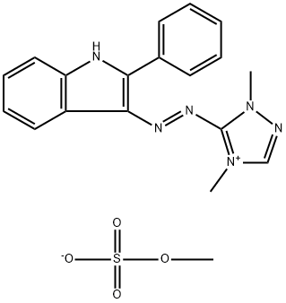 1,4-dimethyl-5-[(2-phenyl-1H-indol-3-yl)azo]-1H-1,2,4-triazolium methyl sulphate Structure