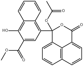methyl 4-[1-(acetoxy)-3-oxo-1H,3H-naphtho[1,8-cd]pyran-1-yl]-1-hydroxy-2-naphthoate  구조식 이미지