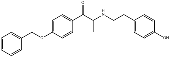 2-[[2-(4-HYDROXYPHENYL)ETHYL]AMINO]-1-[4-(PHENYLMETHOXY)PHENYL]-1-PROPANONE Structure