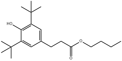 Benzenepropanoic acid, 3,5-bis(1,1-dimethylethyl)-4-hydroxy-, butyl ester Structure
