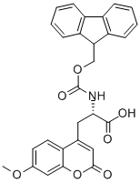 (S)-2-(9H-FLUOREN-9-YLMETHOXYCARBONYLAMINO)-3-(7-METHOXY-2-OXO-2H-CHROMEN-4-YL)-PROPIONIC ACID 구조식 이미지