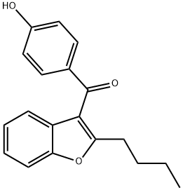 2-Butyl-3-(4-hydroxybenzoyl)benzofuran 구조식 이미지