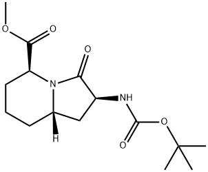 2-TERT-BUTOXYCARBONYLAMINO-3-OXO-OCTAHYDRO-INDOLIZINE-5-CARBOXYLICACID메틸에스테르 구조식 이미지