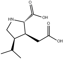 (2S,3S,4R)-2-CARBOXY-4-ISOPROPYL-3-PYRROLIDINEACETIC ACID Structure