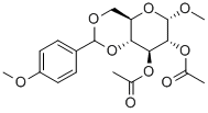 Methyl-4,6-di-O-(4-methoxybenzylidene)-2,3-di-O-acetyl-α-D-glucopyranoside 구조식 이미지