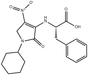 N-(4-nitro-1-cyclohexyl-2-oxo-3-pyrrolin-3-yl)phenylalanine Structure