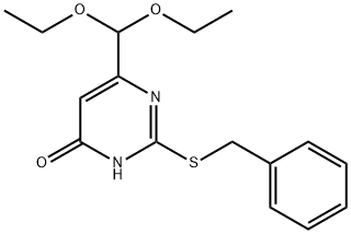 2-Benzylsulfanyl-6-diethoxymethyl-pyrimidin-4-ol Structure