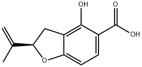 [R,(-)]-2,3-Dihydro-4-hydroxy-2-(1-methylvinyl)-5-benzofurancarboxylic acid Structure