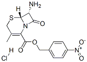 p-nitrobenzyl (6R-trans)-7-amino-3-methyl-8-oxo-5-thia-1-azabicyclo[4.2.0]oct-2-ene-2-carboxylate monohydrochloride Structure