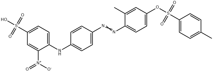 4-[4-[[2-methyl-4-[[(p-tolyl)sulphonyl]oxy]phenyl]azo]anilino]-3-nitrobenzenesulphonic acid 구조식 이미지