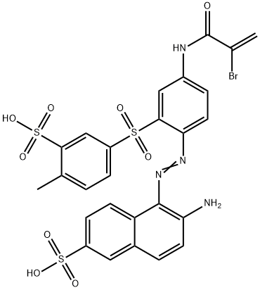 6-amino-5-[[4-[(2-bromo-1-oxoallyl)amino]-2-[(4-methyl-3-sulphophenyl)sulphonyl]phenyl]azo]naphthalene-2-sulphonic acid Structure