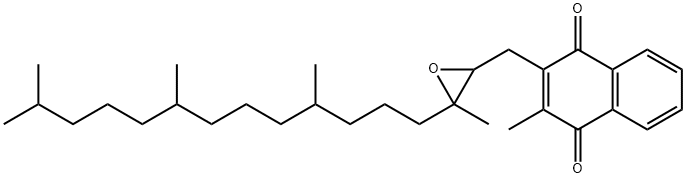 1,4-Naphthalenedione, 2-methyl-3-((3-methyl-3-(4,8,12-trimethyltridecy l)oxiranyl)methyl)- Structure