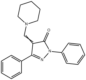 2,5-Diphenyl-4-(1-piperidinylmethylene)-2H-pyrazol-3(4H)-one 구조식 이미지