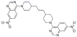 4,4'-[propane-1,3-diyldi(piperidine-1,4-diyl)]bis[7-nitroquinazoline]  Structure