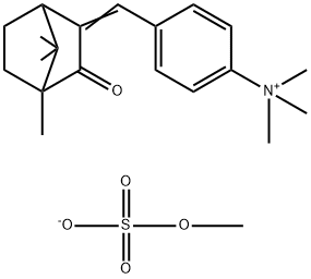 methyl N,N,N-trimethyl-4-[(4,7,7-trimethyl-3-oxobicyclo[2.2.1]hept-2-ylidene)methyl]anilinium sulphate 구조식 이미지
