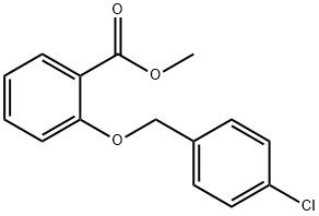 벤조산,2-[(4-클로로페닐)메톡시]-,메틸에스테르 구조식 이미지