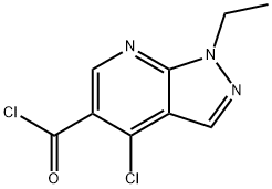4-chloro-1-ethyl-1H-pyrazolo[3,4-b]pyridine-5-carbonyl chloride Structure
