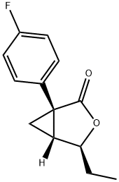 3-Oxabicyclo[3.1.0]hexan-2-one,4-ethyl-1-(4-fluorophenyl)-,(1S,4S,5R)-(9CI) Structure