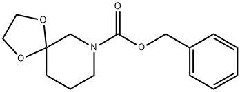 1,4-디옥사-7-아자스피로[4.5]데칸-7-카르복실산,페닐메틸에스테르 구조식 이미지