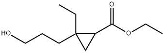 Cyclopropanecarboxylic acid, 2-ethyl-2-(3-hydroxypropyl)-, ethyl ester (9CI) Structure