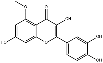 5-O-Methyl Quercetin;2-(3,4-Dihydroxyphenyl)-5,7-dihydroxy-5-Methoxy-4H-1-benzopyran-4-one 구조식 이미지
