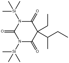 5-Ethyl-5-(1-methylpropyl)-1,3-bis(trimethylsilyl)-2,4,6(1H,3H,5H)-pyrimidinetrione 구조식 이미지
