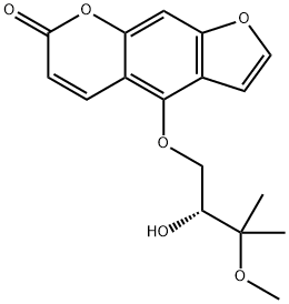 (+)-4-[(R)-2-Hydroxy-3-methoxy-3-methylbutoxy]-7H-furo[3,2-g][1]benzopyran-7-one 구조식 이미지