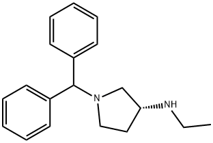 (3R)-1-(디페닐메틸)-N-에틸-3-피롤리딘아민 구조식 이미지