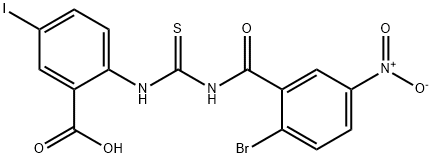 2-[[[(2-BROMO-5-NITROBENZOYL)AMINO]THIOXOMETHYL]AMINO]-5-IODO-BENZOIC ACID 구조식 이미지