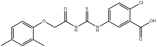 2-클로로-5-[[[[(2,4-DIMETHYLPHENOXY)ACETYL]AMINO]THIOXOMETHYL]AMINO]-BENZOICACID 구조식 이미지