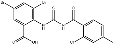 3,5-DIBROMO-2-[[[(2-CHLORO-4-메틸벤조일)아미노]티옥소메틸]아미노]-벤조산 구조식 이미지