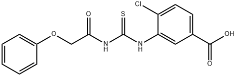 4-CHLORO-3-[[[(PHENOXYACETYL)AMINO]THIOXOMETHYL]AMINO]-BENZOIC ACID Structure