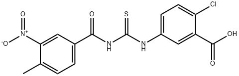 2-CHLORO-5-[[[(4-METHYL-3-NITROBENZOYL)AMINO]THIOXOMETHYL]AMINO]-BENZOIC ACID Structure