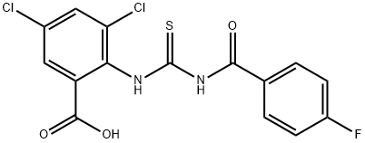 3,5-디클로로-2-[[[(4-플루오로벤졸)아미노]티옥소메틸]아미노]-벤조산 구조식 이미지