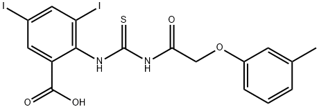 3,5-DIIODO-2-[[[[(3-METHYLPHENOXY)ACETYL]AMINO]THIOXOMETHYL]AMINO]-BENZOIC ACID Structure