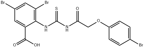 3,5-DIBROMO-2-[[[[(4-BROMOPHENOXY)ACETYL]AMINO]THIOXOMETHYL]AMINO]-BENZOIC ACID Structure