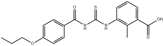 2-METHYL-3-[[[(4-PROPOXYBENZOYL)AMINO]THIOXOMETHYL]AMINO]-BENZOIC ACID 구조식 이미지