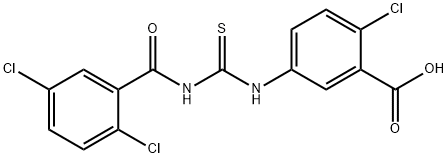 2-CHLORO-5-[[[(2,5-DICHLOROBENZOYL)AMINO]THIOXOMETHYL]AMINO]-BENZOIC ACID Structure