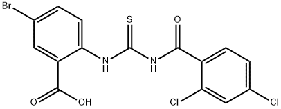 5-BROMO-2-[[[(2,4-DICHLOROBENZOYL)AMINO]THIOXOMETHYL]AMINO]-BENZOIC ACID Structure