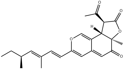 9-Acetyl-9,9a-dihydro-6a-methyl-3-(3,5-dimethyl-1,3-heptadienyl)-6H-furo[2,3-h]-2-benzopyran-6,8(6aH)-dione Structure