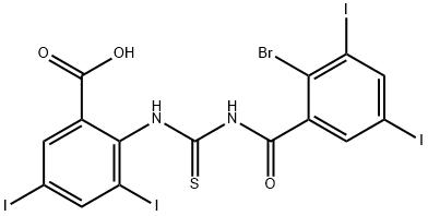 2-[[[(2-BROMO-3,5-DIIODOBENZOYL)AMINO]THIOXOMETHYL]AMINO]-3,5-DIIODO-BENZOIC ACID 구조식 이미지