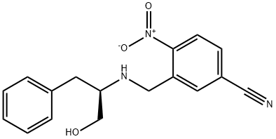 (R)-3-(((1-Hydroxy-3-phenylpropan-2-yl)aMino)Methyl)-4-nitrobenzonitrile 구조식 이미지