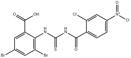 3,5-DIBROMO-2-[[[(2-CHLORO-4-NITROBENZOYL)AMINO]THIOXOMETHYL]AMINO]-BENZOIC ACID Structure