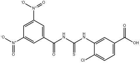 4-CHLORO-3-[[[(3,5-DINITROBENZOYL)AMINO]THIOXOMETHYL]AMINO]-BENZOIC ACID Structure