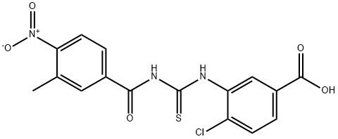 4-CHLORO-3-[[[(3-METHYL-4-NITROBENZOYL)AMINO]THIOXOMETHYL]AMINO]-BENZOIC ACID Structure