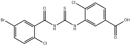 3-[[[(5-BROMO-2-CHLOROBENZOYL)AMINO]THIOXOMETHYL]AMINO]-4-CHLORO-BENZOIC ACID Structure