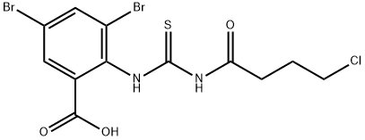 3,5-DIBROMO-2-[[[(4-CHLORO-1-OXOBUTYL)AMINO]THIOXOMETHYL]AMINO]-BENZOIC ACID Structure