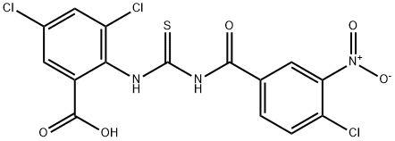 3,5-DICHLORO-2-[[[(4-CHLORO-3-NITROBENZOYL)AMINO]THIOXOMETHYL]AMINO]-BENZOIC ACID Structure