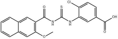 4-CHLORO-3-[[[[(3-METHOXY-2-NAPHTHALENYL)CARBONYL]AMINO]THIOXOMETHYL]AMINO]-BENZOIC ACID Structure