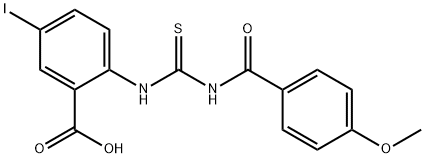 5-IODO-2-[[[(4-METHOXYBENZOYL)AMINO]THIOXOMETHYL]AMINO]-BENZOIC ACID Structure